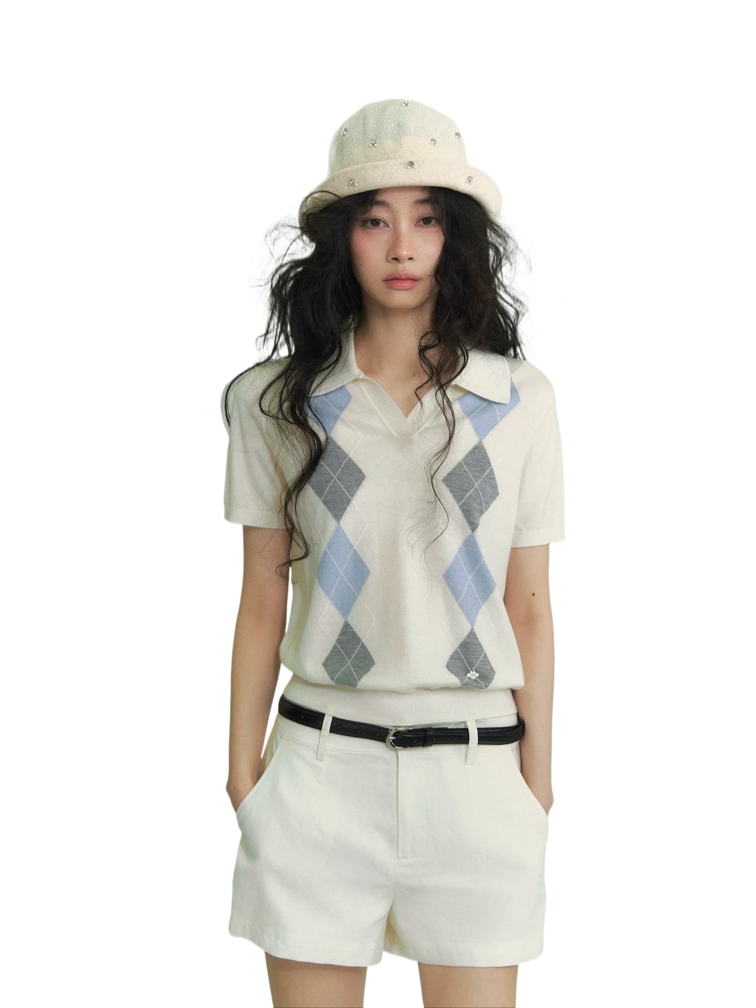 Argyle Contrast Polo Tee