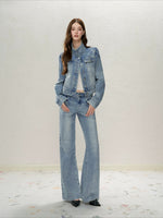 Lightning Whisker Washed Flare Jeans