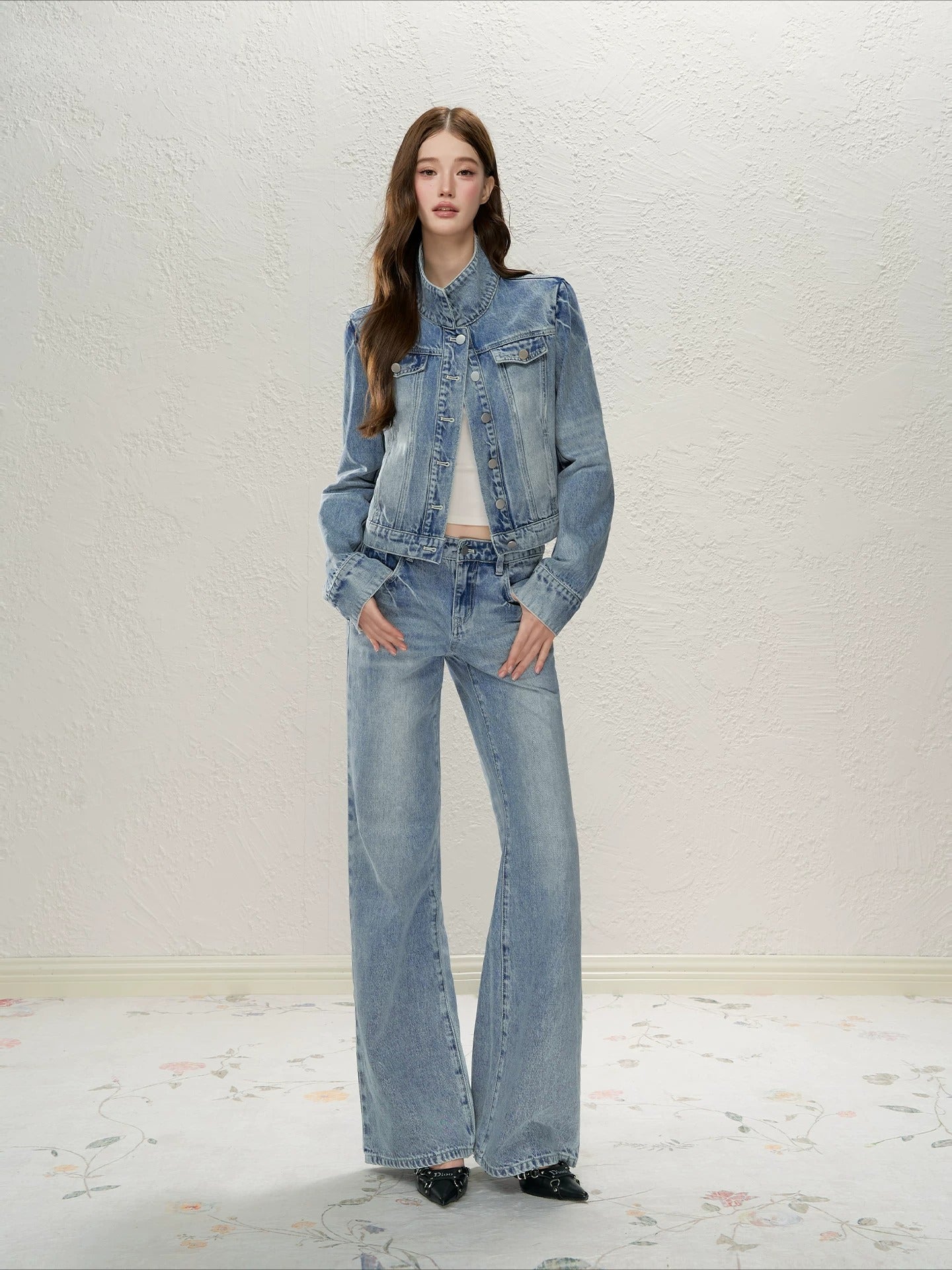 Lightning Whisker Washed Flare Jeans