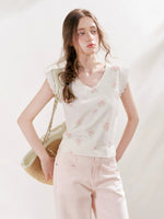 Rose Lace Knit T-shirt