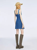 Blue Stretch Denim Slip Dress
