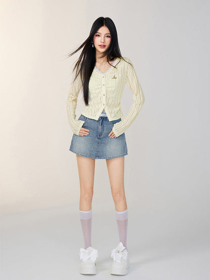 Lace Panel Knit Cardigan