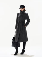 Gray Double Breasted Wool Coat