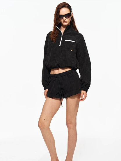 Airy Zip Shorts Set