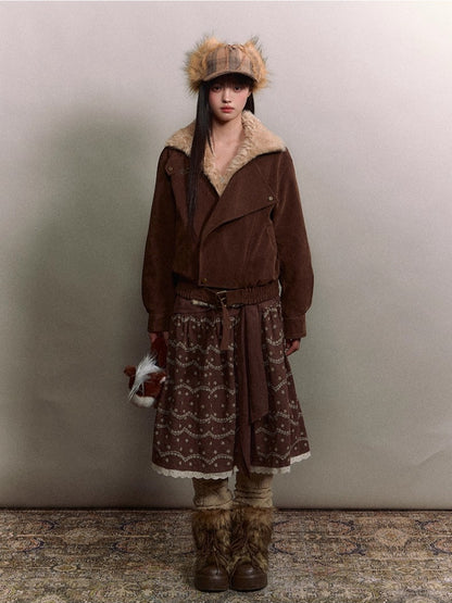 Retro Suede Shearling Moto Jacket