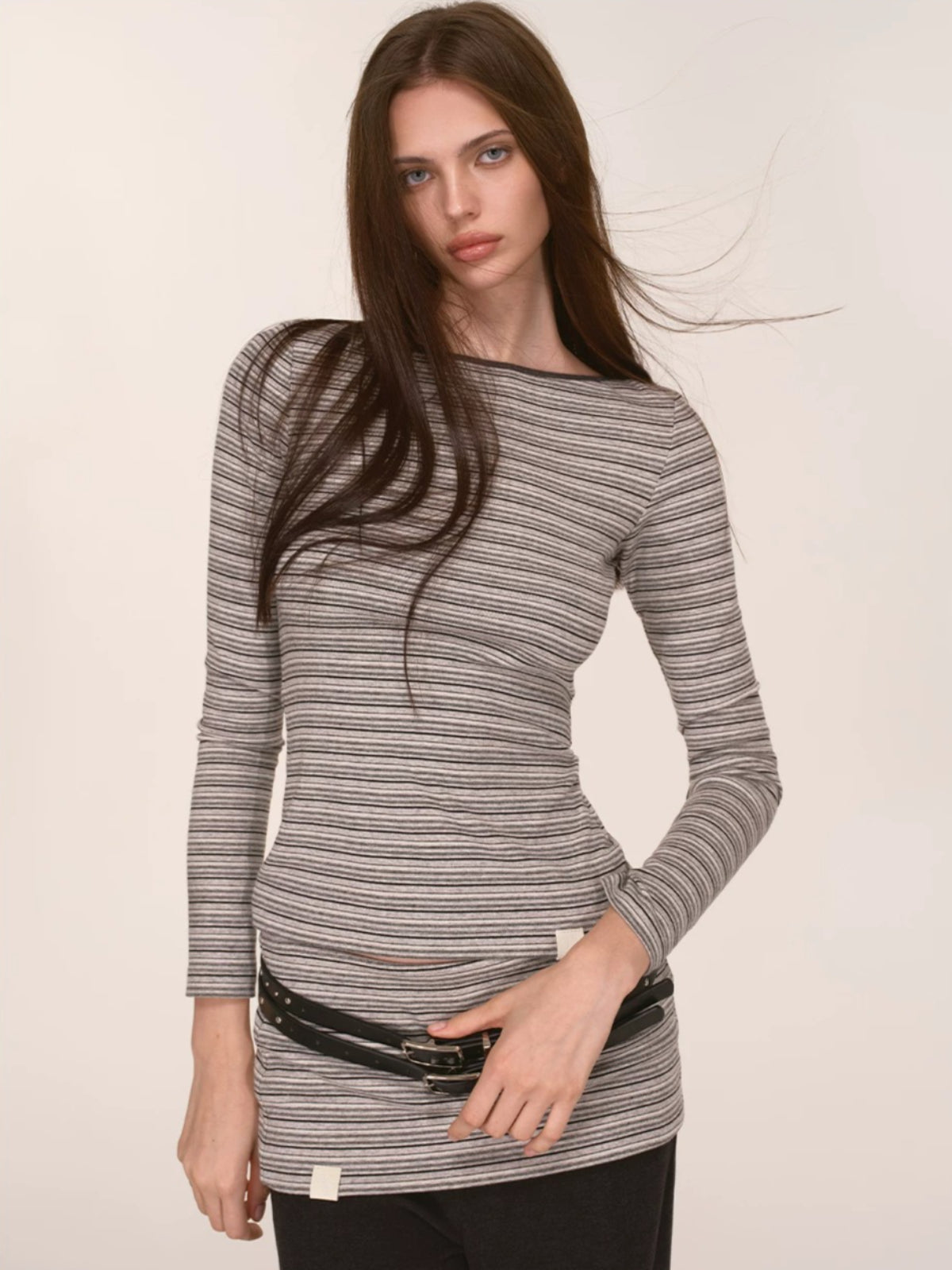 Contrast Striped Top &amp; Pants Set