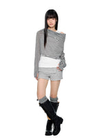 Asymmetric Striped Layering Top