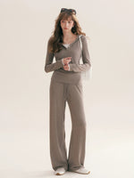 Lace Trim Hoodie Set