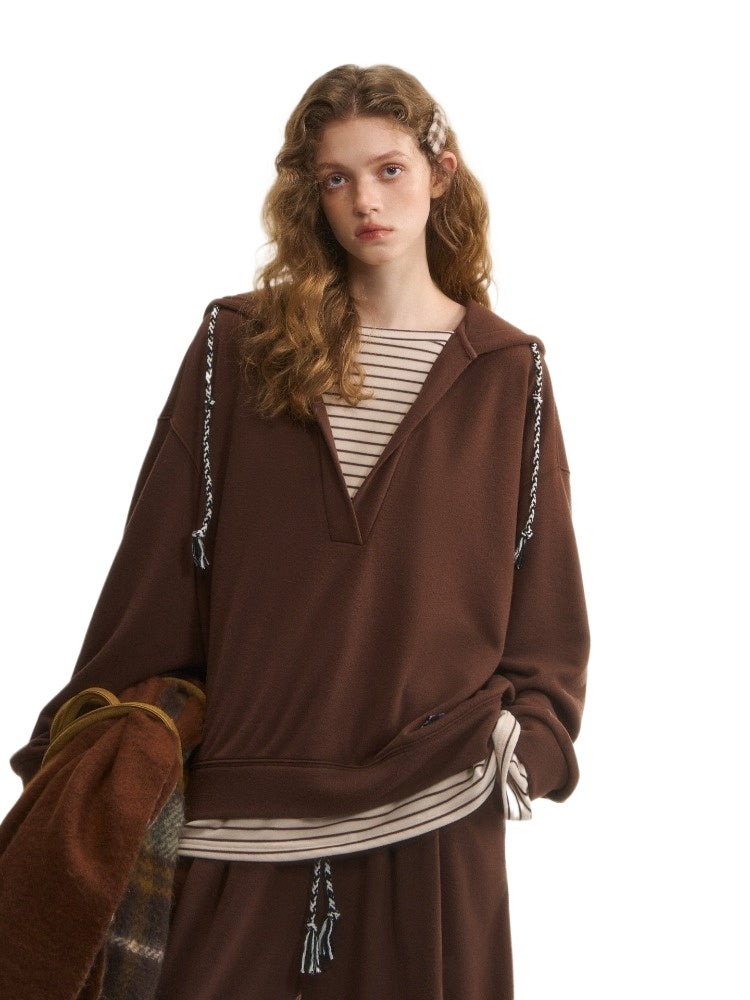 Vintage Striped Layered Sweatshirt Set