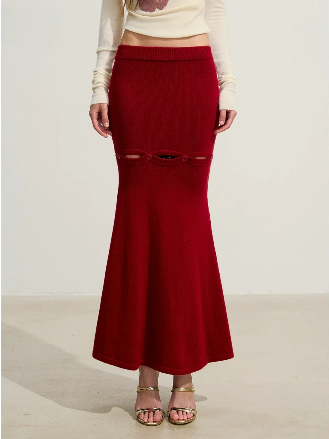 Asymmetrical Knit Top &amp; Mermaid Skirt Set