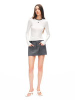 Wool Fold - structure Low-waist Pencil Skirt