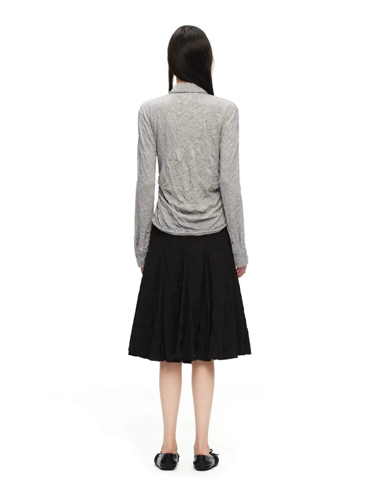 Crinkled A-Line Skirt