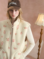 Floral Sherpa Fleece Vest