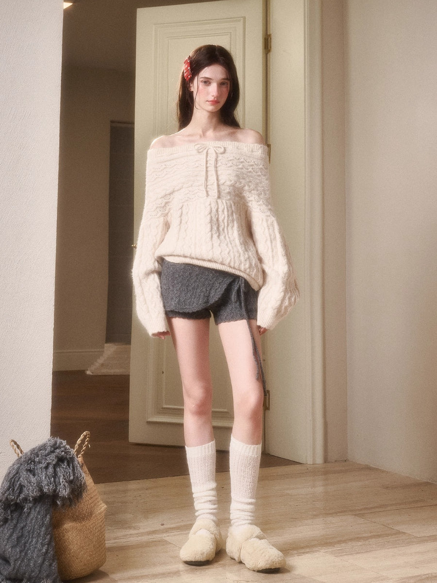 Little Deer Wool Cloud Knit Sweater &amp; Skirt/Shorts Set