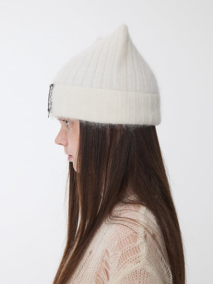 Knitted Cat-Ear Beanie with Hand-Stitched Label