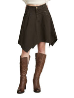 Irregular Utility Cargo Midi Skirt