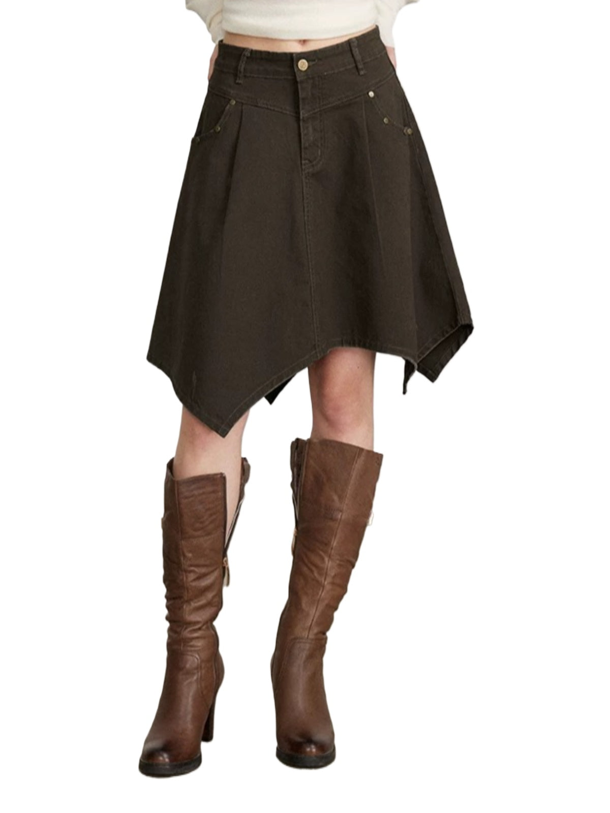 Irregular Utility Cargo Midi Skirt