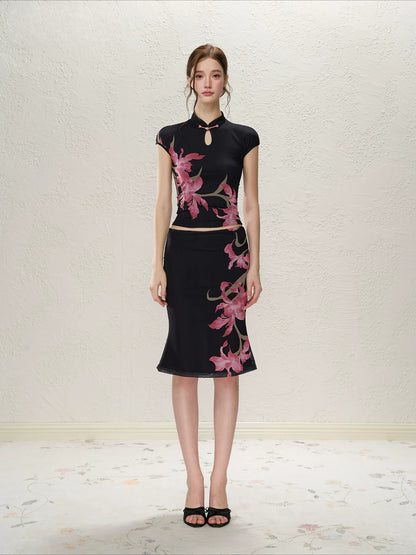 Red Romance Qipao Set