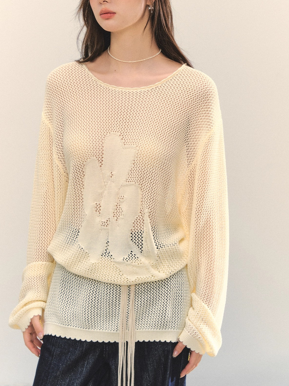 Flower Jacquard Loose Knitted Top