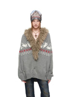 Fair Isle Cat Jacquard Cardigan