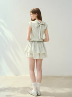 “Afternoon Study” Lyocell Lace Pleated Dress