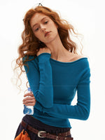 Rolled Edge Slim Knit Top