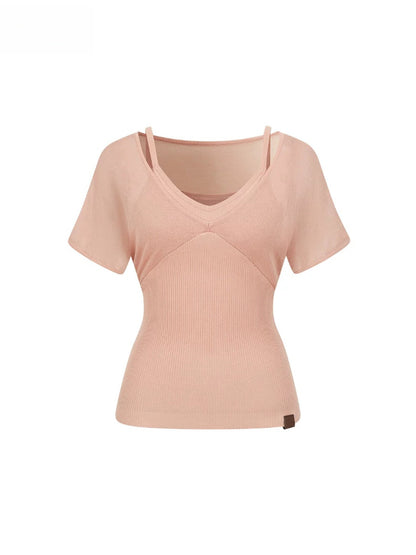 X-Line Layered V-Neck T-shirt
