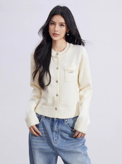 Beige &amp; Blue Lurex Knit Sweater