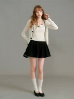 Bow Trim Knit Set