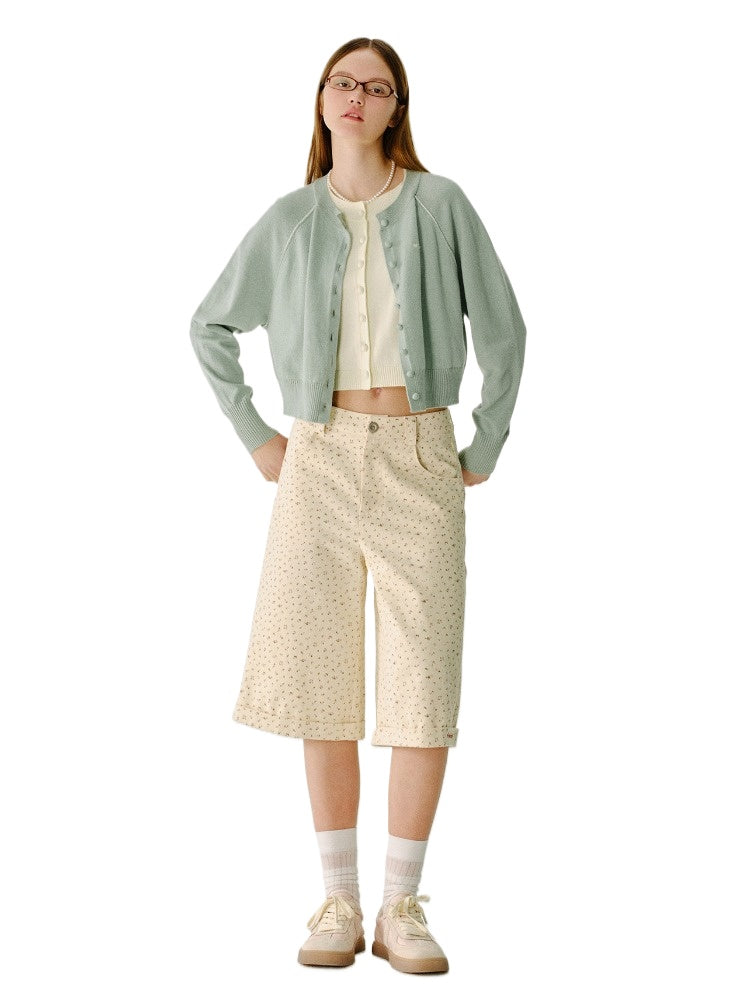 Pure Cotton Wide-Legged 5-Point Shorts
