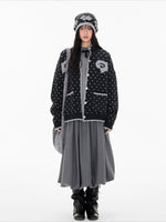 Contrast Sheep Jacquard Knit Cardigan