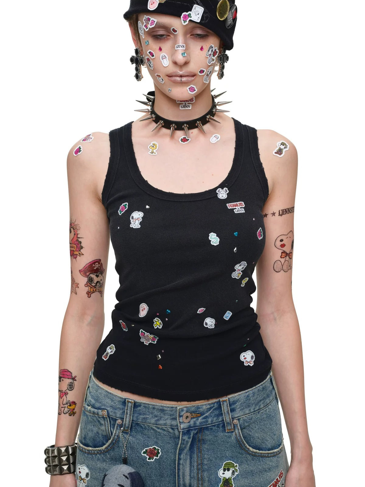 Vintage Print Wide-Strap Tank Top