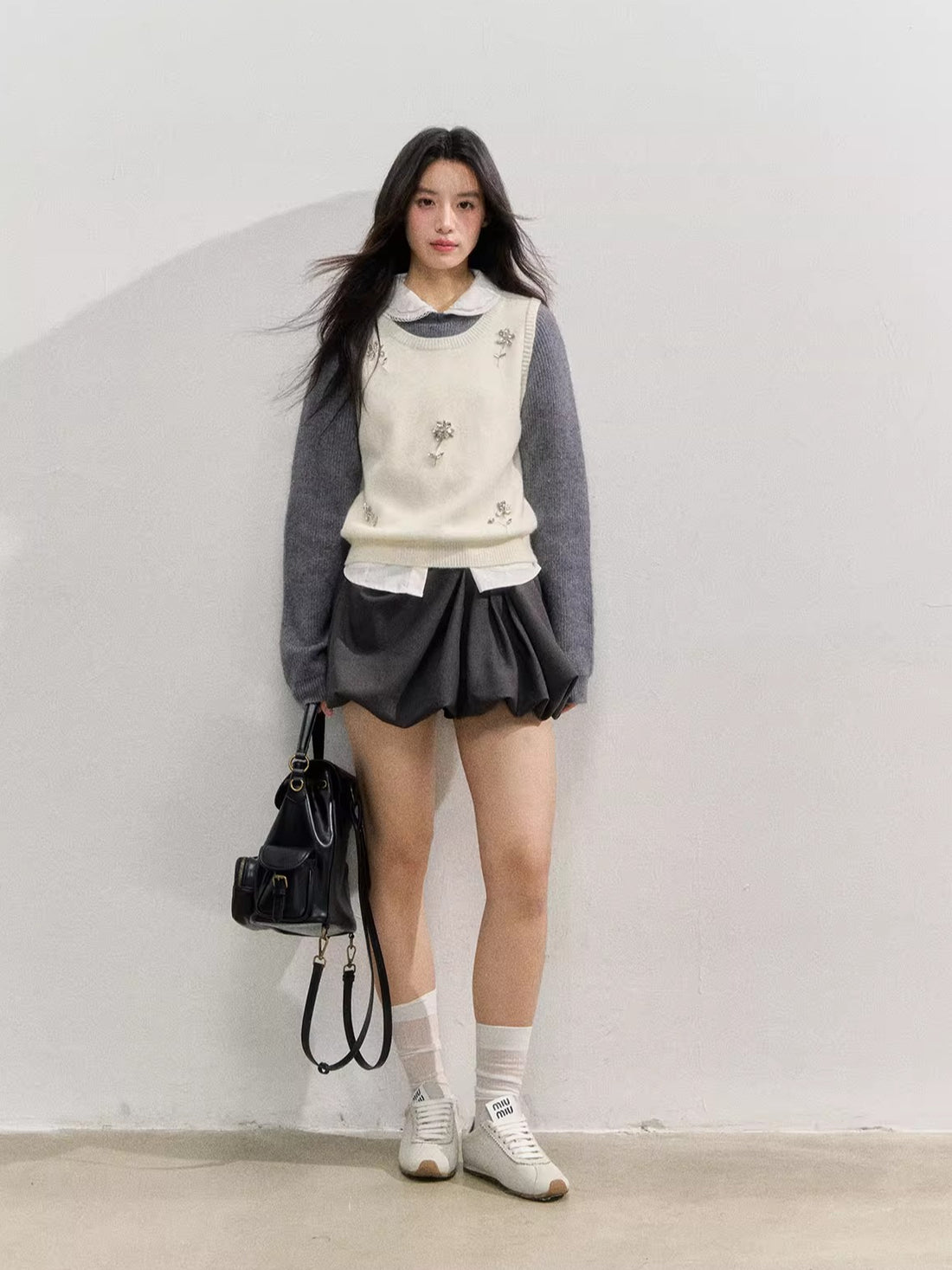 Embellished Knit Layered Knit