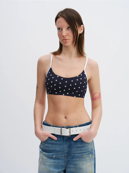 Star Print Sports Bra