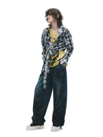 Gradient Whisker Wide Leg Jeans