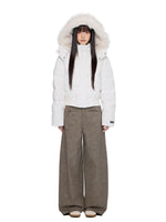 Fur Collar Hooded Cropped Down