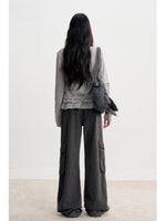 High Waist Cotton Cargo Pants