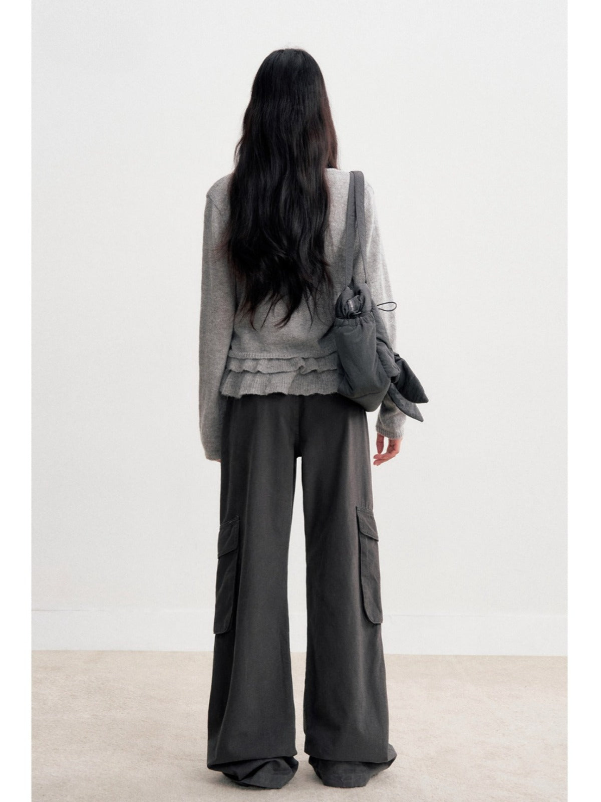 High Waist Cotton Cargo Pants