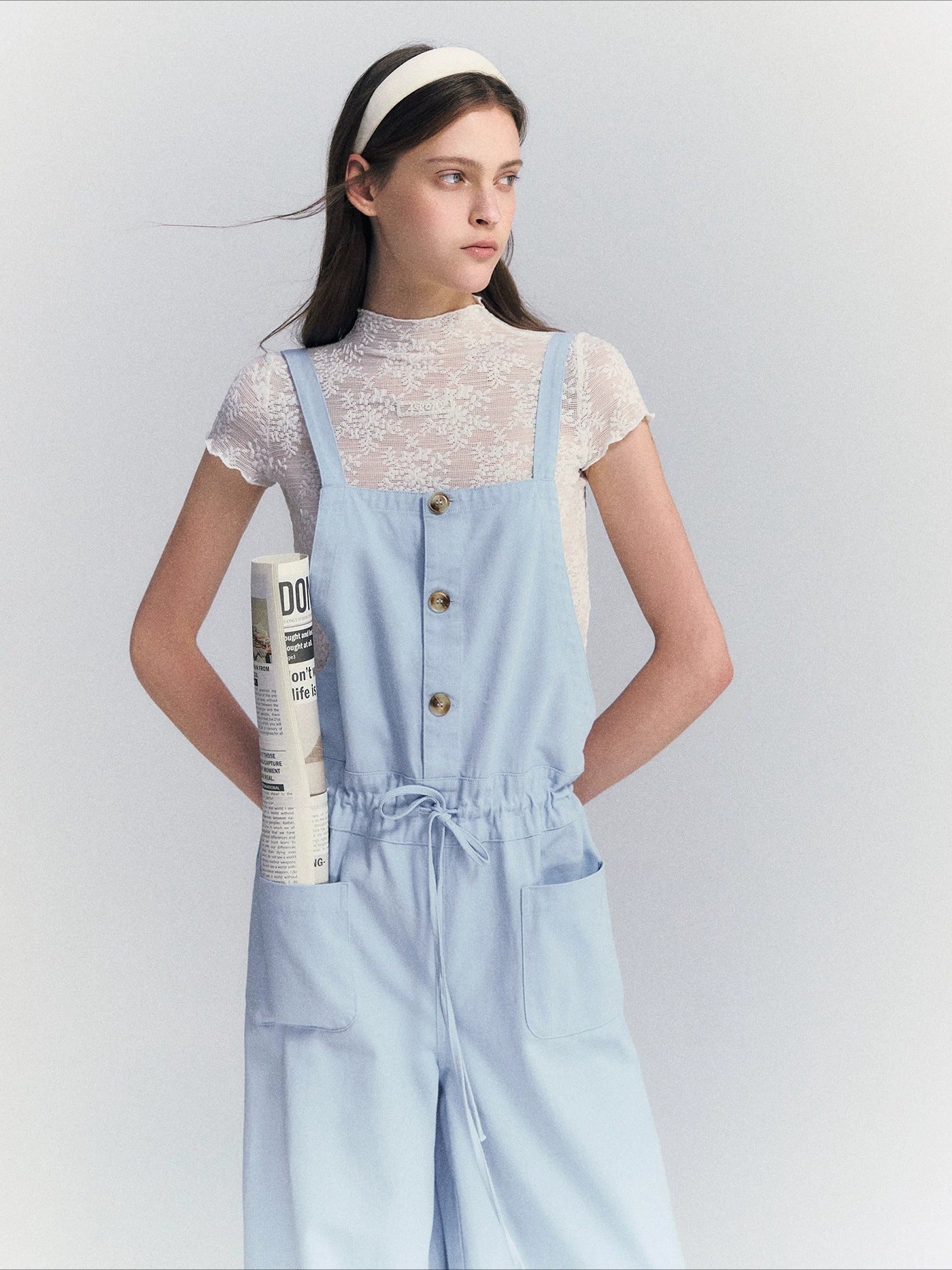 Cotton Drawstring Jumpsuit