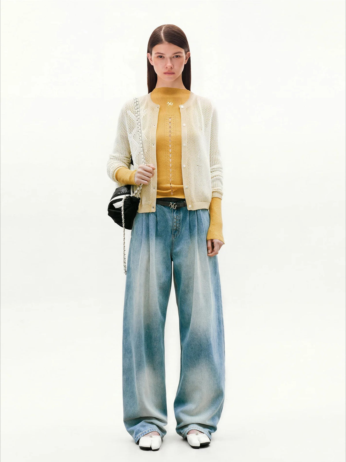Ballet Cutout Ribbed Knit Top