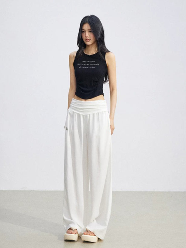 Ice Silk Drape Wide-Leg Pants