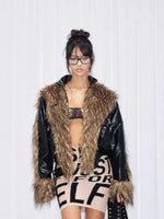 Patchwork Faux Fur Jacket