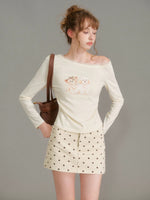 Puppy Print Lace Top