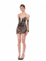 Camo Cutout Halter Dress