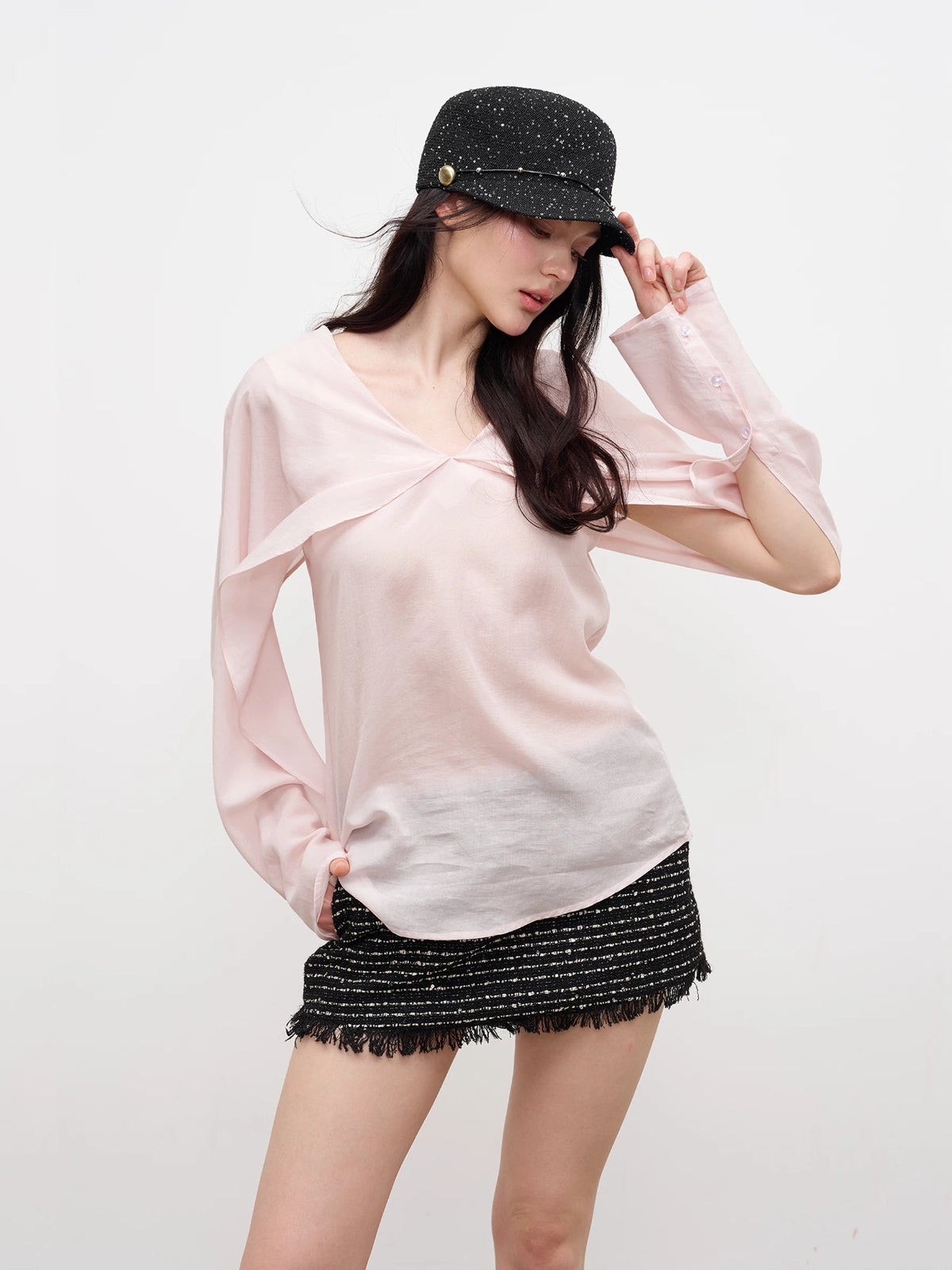 Lyocell Pink Cloak Top