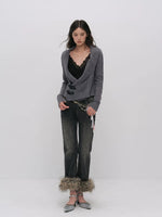 Layered Collar Knit Cardigan