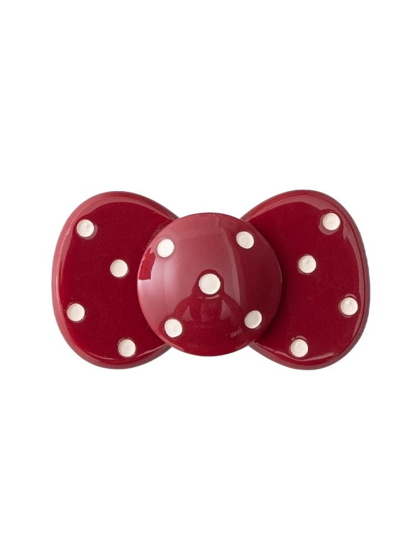 Retro Polka Bow Hair Clip