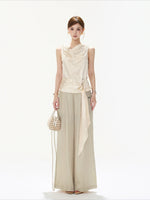 Satin Draped Tank Top
