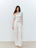 Printed Wide-Leg Pants