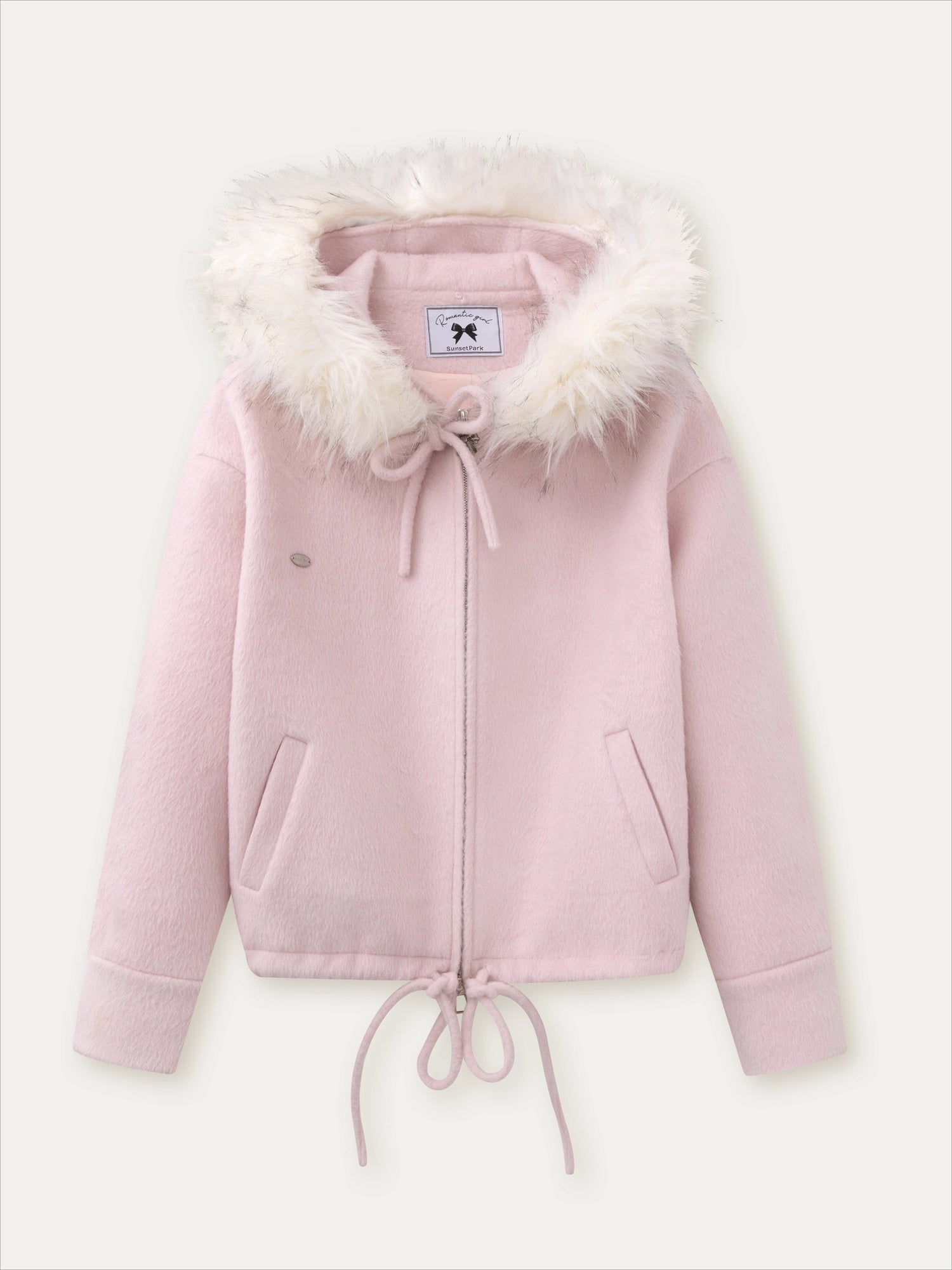 Wool Blend Faux Fur Collar Coat